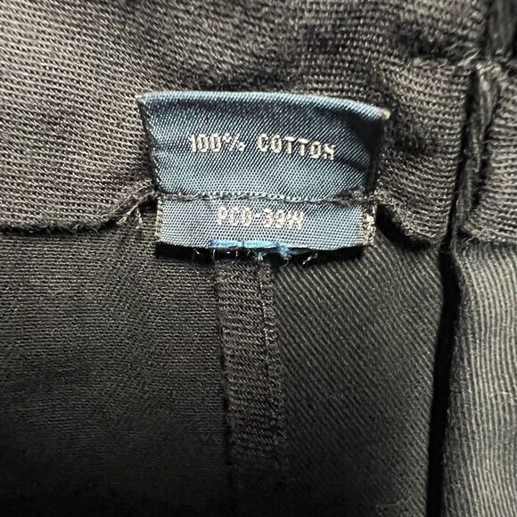 Polo Ralph Lauren Pants Men 35x32 (Actual 34x30.5) Black Flat Front Pony Cotton - Picture 4 of 11